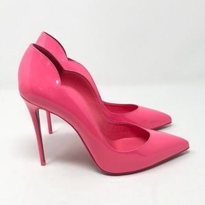 Christian Louboutin Hot Chick Neon Pink Patent Leather Pumps Shoes